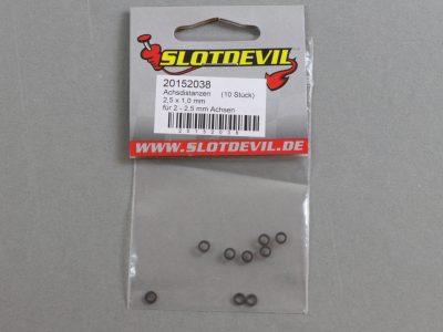 20152038 SlotDevil Achsdistanzen 2,5 x 1,00 mm für 2 bis 2,5 mm Slotcar Achsen