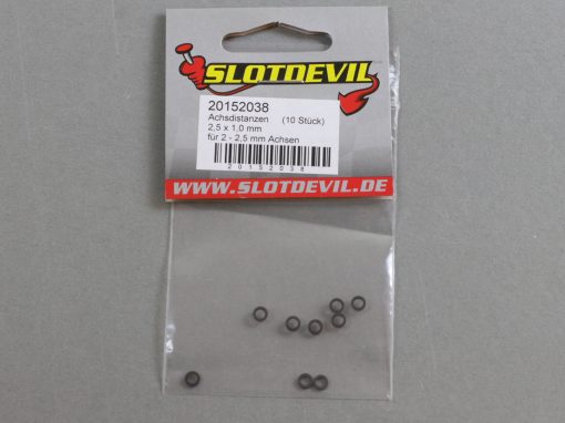 20152038 SlotDevil Achsdistanzen 2,5 x 1,00 mm für 2 bis 2,5 mm Slotcar Achsen