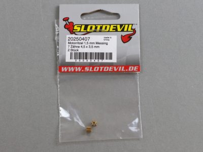 20250407 SlotDevil Slotcar Motorritzel Messing 7 Zähne 1,5 mm