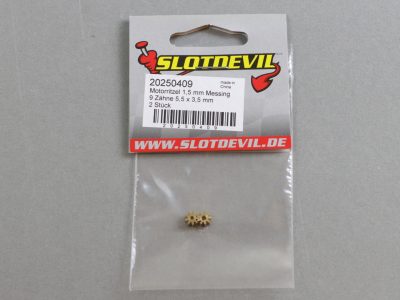 20250409 SlotDevil Slotcar Motorritzel Messing 9 Zähne 1,5 mm