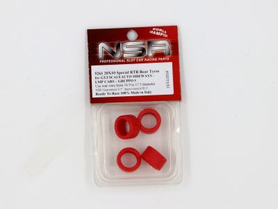 NSR Hinterreifen für GT3 ScaleautoSidewaysLMP 20 x 10 5261 rot