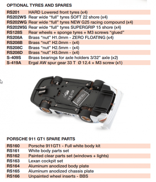 Revoslot Porsche 911 GT1 Teile