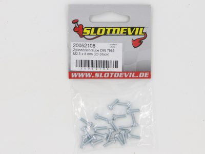Slotdevil Zylinderschrauben DIN 7985A 4.8 M2,5 x 8 mm vernickelt (20 Stück) 20052108